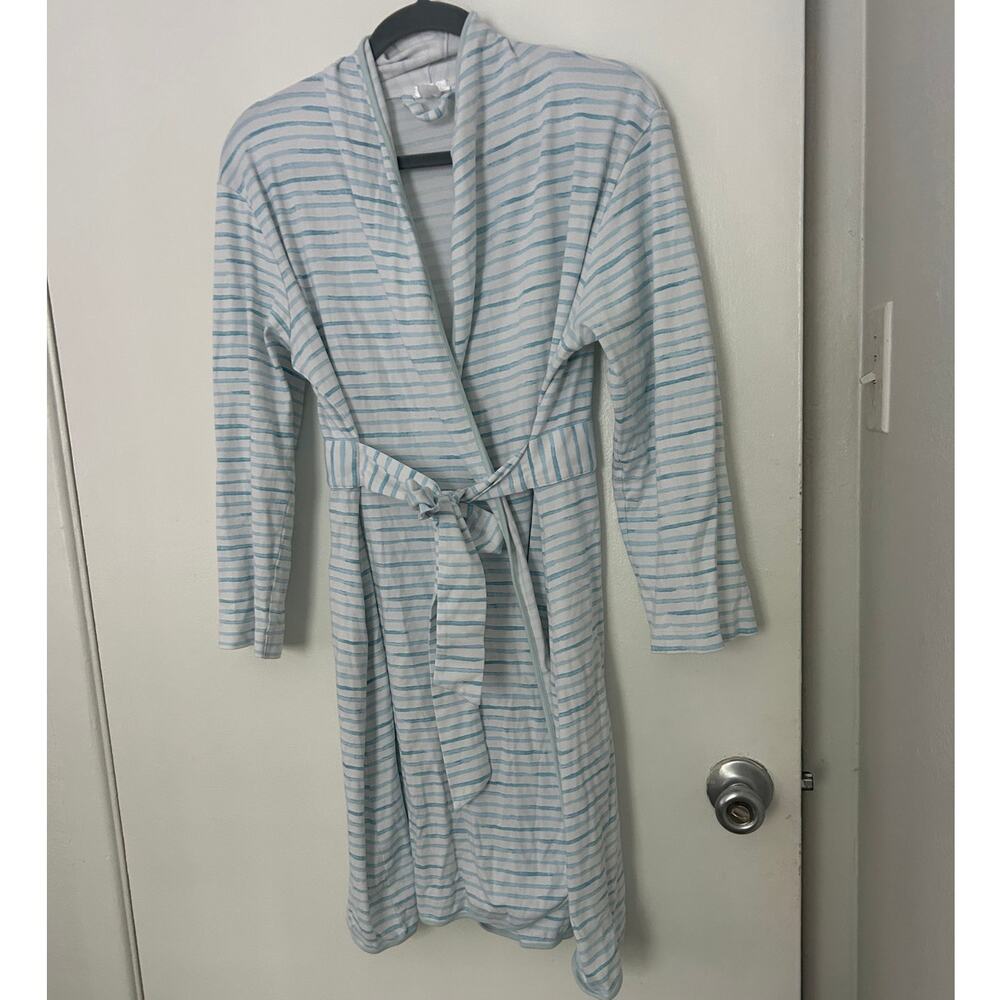 LAKE pajamas Blue Striped Short Robe
